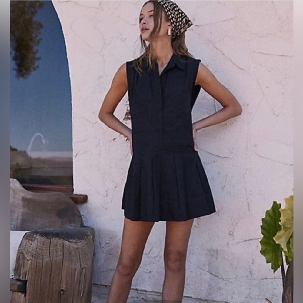 Free People pleated shirt dress